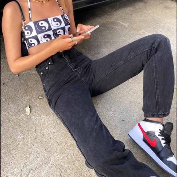 Black high-rise jeans - Picture 2 of 5